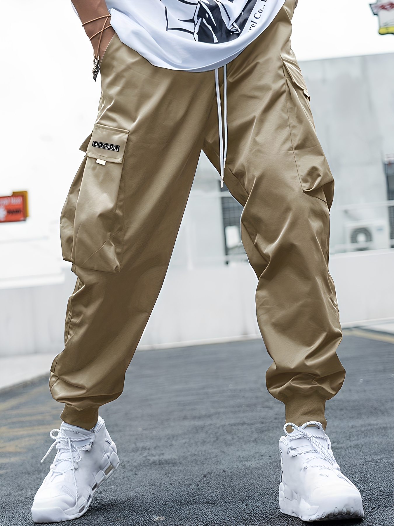 Eddy - Leichte, lässig geschnittene Herren-Cargohose mit Kordelzug