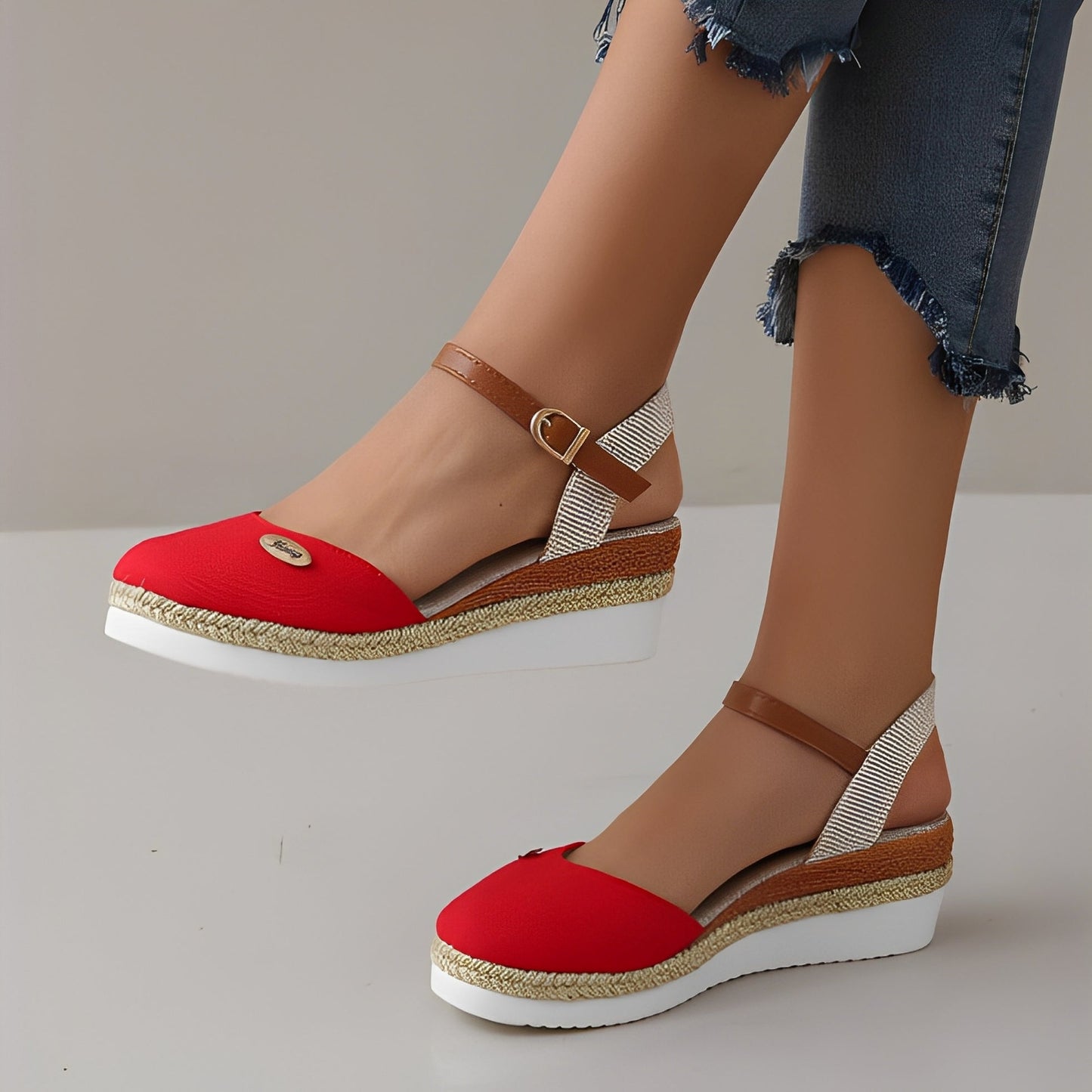 Elinor - Bequeme Hanf-Keilsandalen für Damen