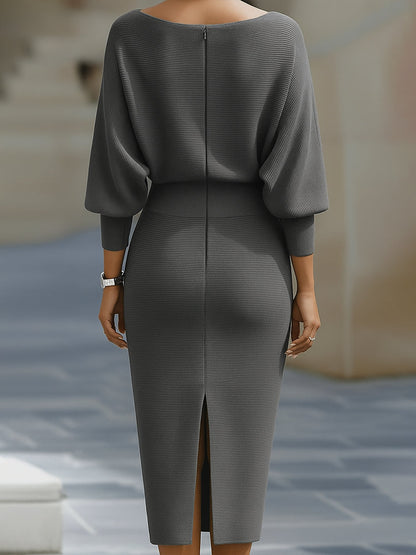 Wendy - Sophisticated Midi-Robe mit Drapékragen