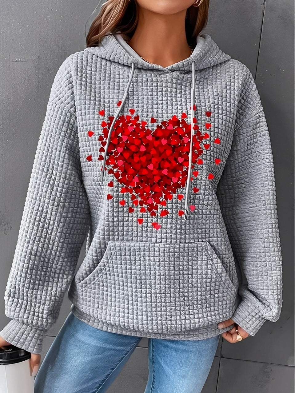 Berenice - Bedrucktes, warmes Frauen-Hoodie