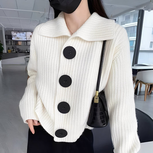 Alannah - Cardigan tricoté pour femmes à la mode avec de gros boutons