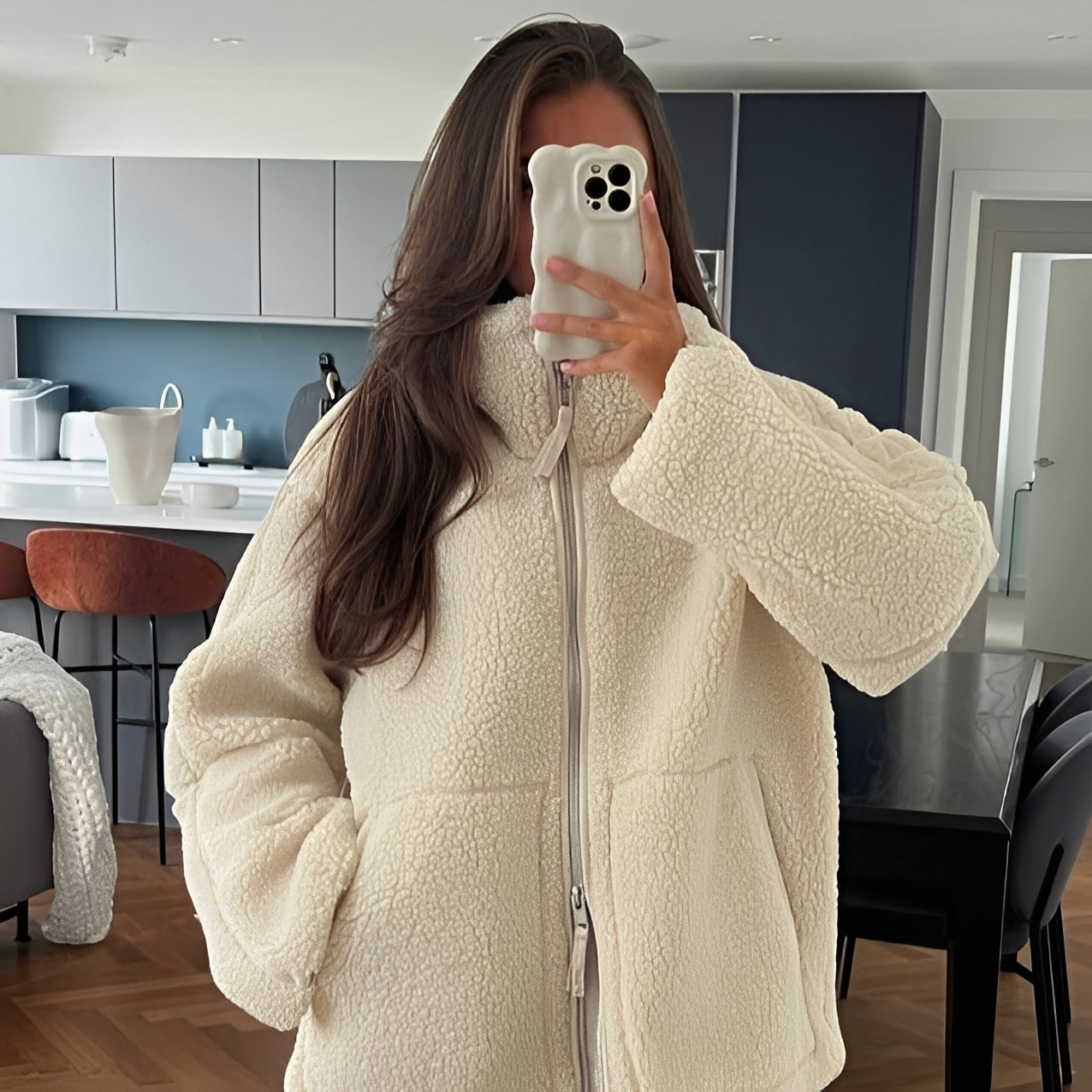 Quincy - Manteau en laine douillet pour femme avec col roulé