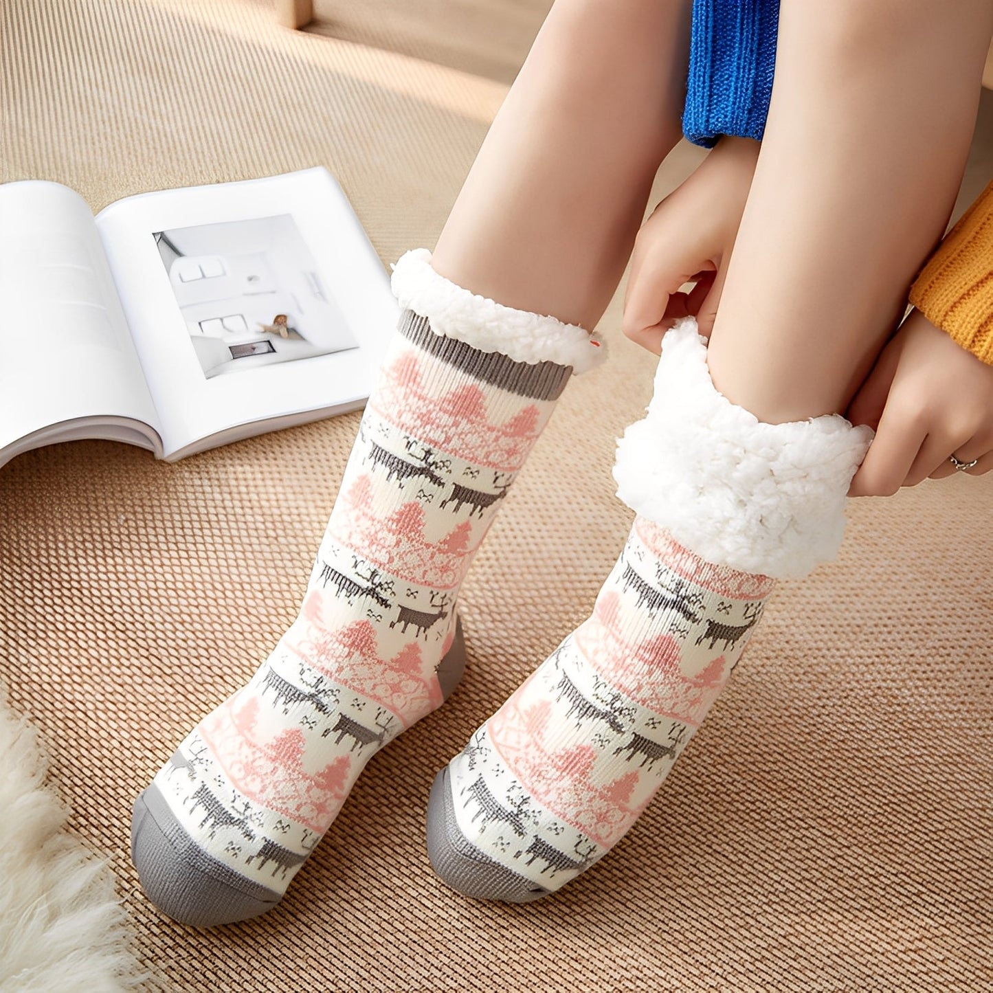 Clarice - Stilvolle mittellange Weihnachtssocken für Frauen