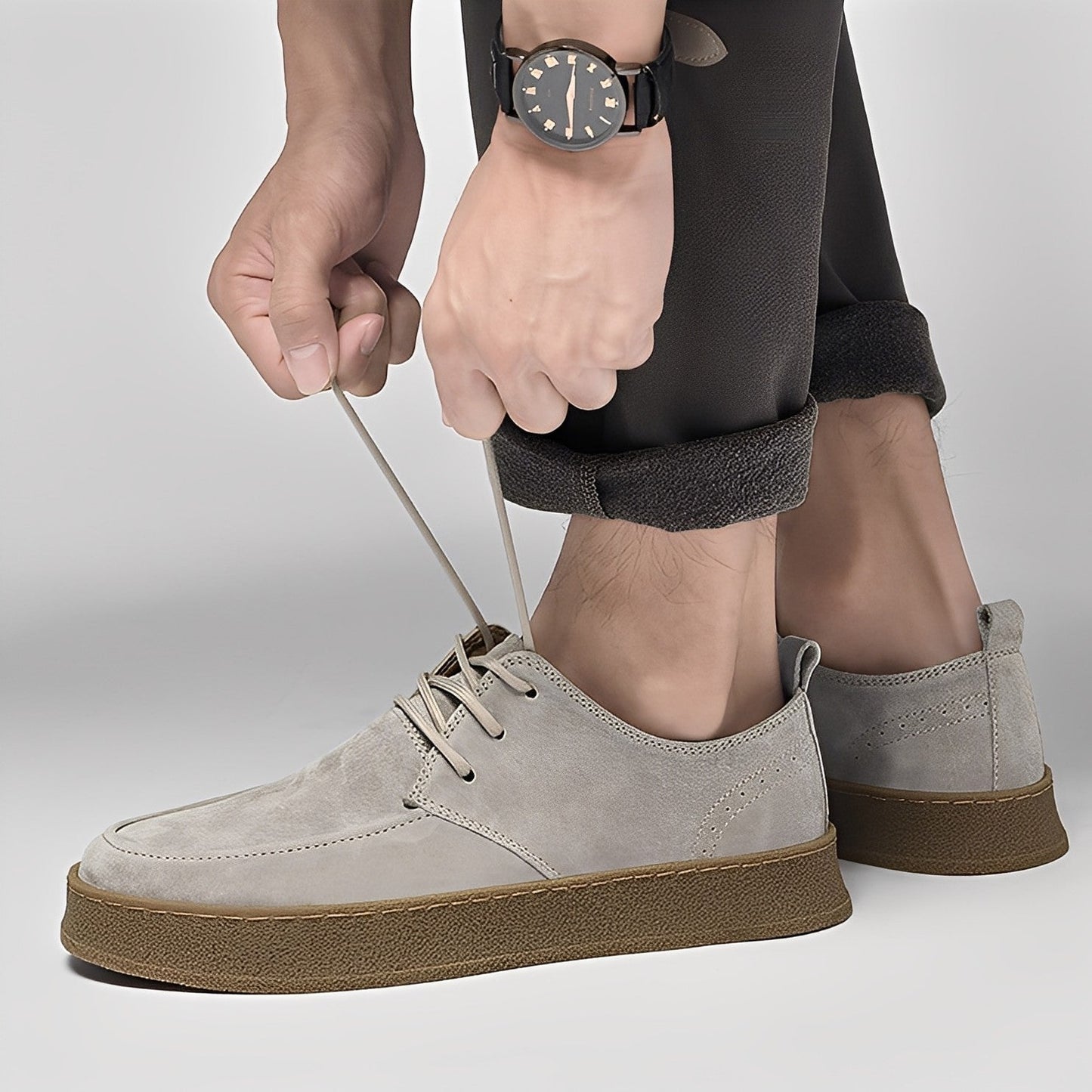 Riordan - Trendy flat men's suede sneakers