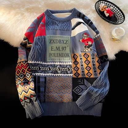 Charles - Stilvoller, locker gestrickter Weihnachtspullover für Damen