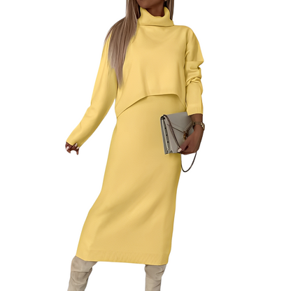 Natalee - Stylish set of women's turtleneck sweater and skirt