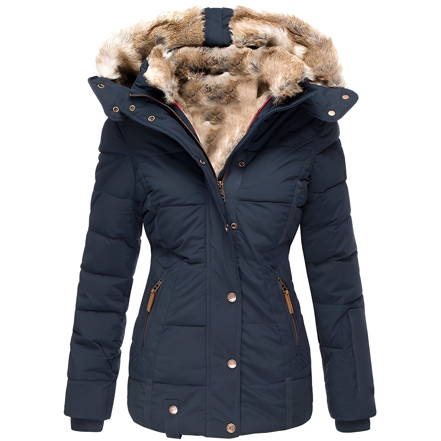 Léopoldine - Damen-Winterdaunenjacke mit Kapuze