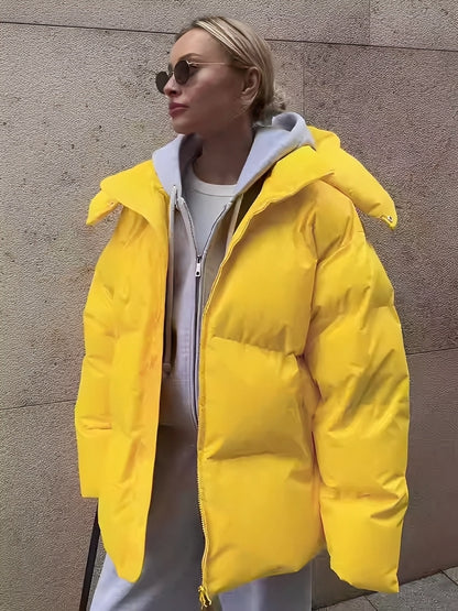 Loreen - Wygodna, dobrze ocieplana, luźno skrojona kurtka damska