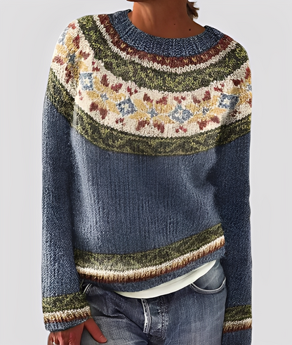 Christal - Elegancki, luźno skrojony damski sweter z wełny