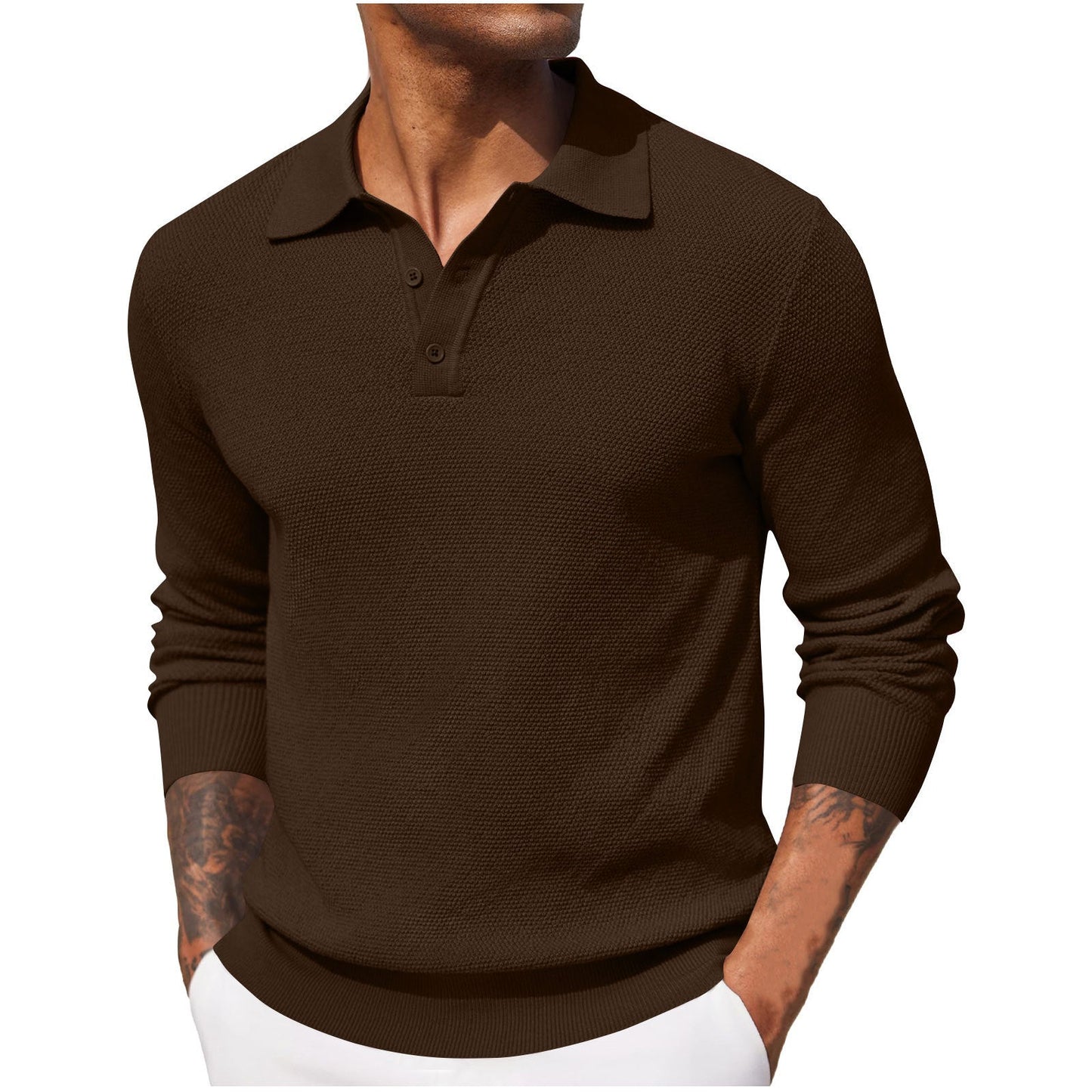 Jerrod - Elegante polo para hombre con mangas largas