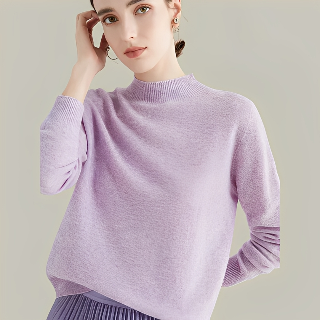 Martine - Slim Fit Wollpullover mit hohem Kragen für Damen