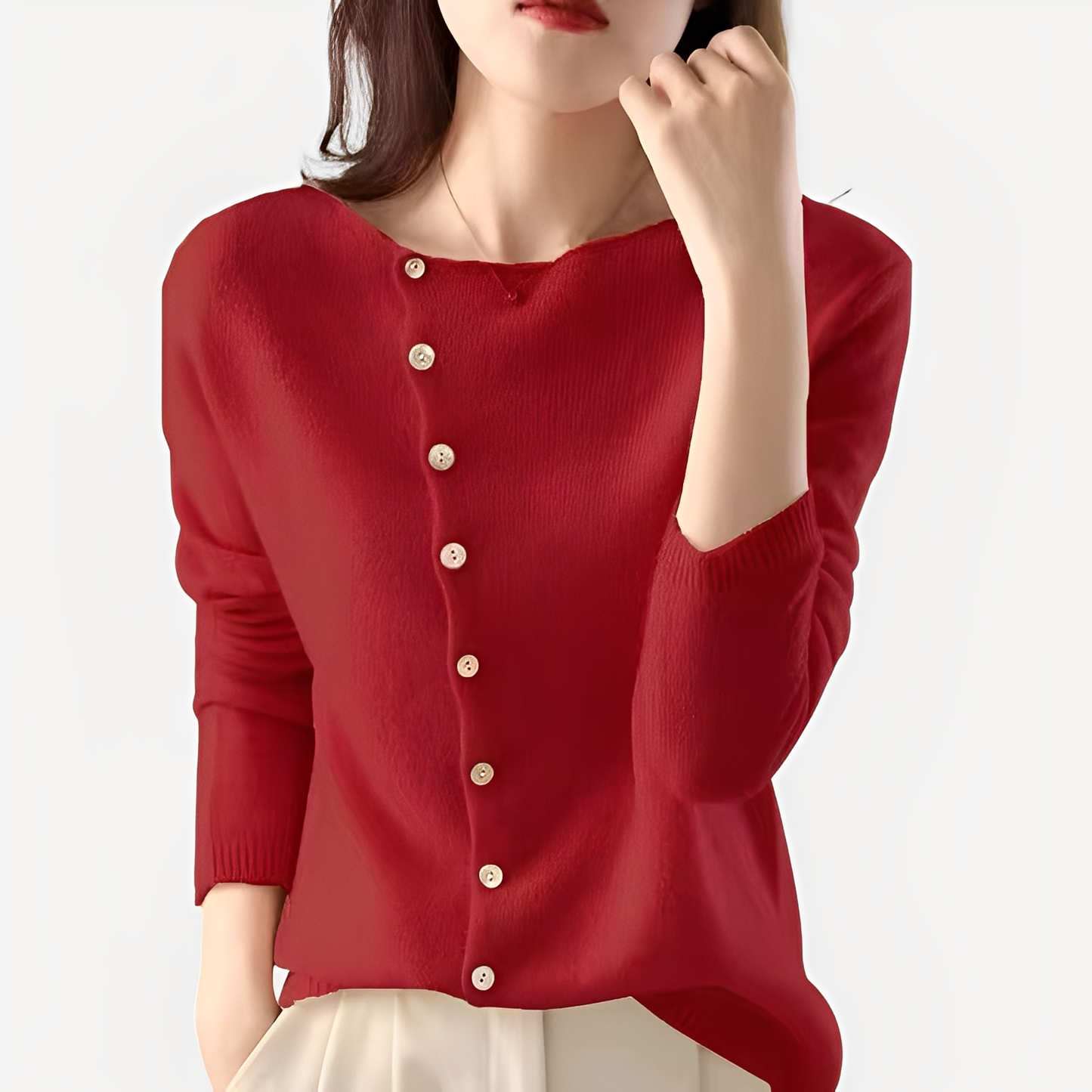 Daria - Elegant, warm single-breasted cardigan for women