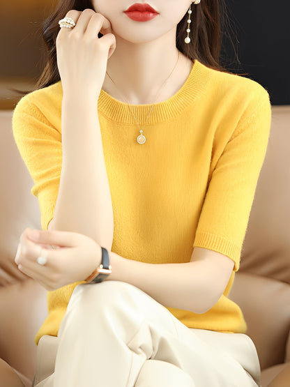 Blandine - Kurzarm-Strickpullover für Damen