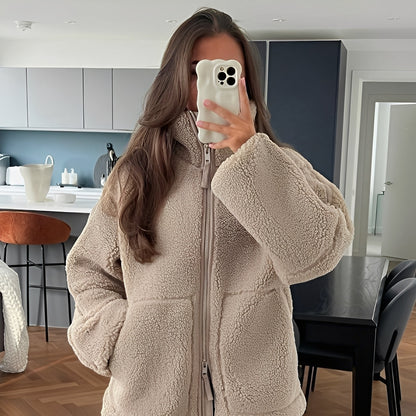 Quincy - Manteau en laine douillet pour femme avec col roulé