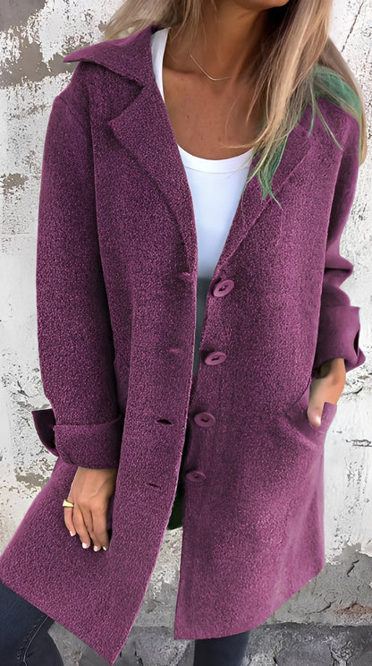 Meridith - Manteau élégant pour femme avec grand col à revers