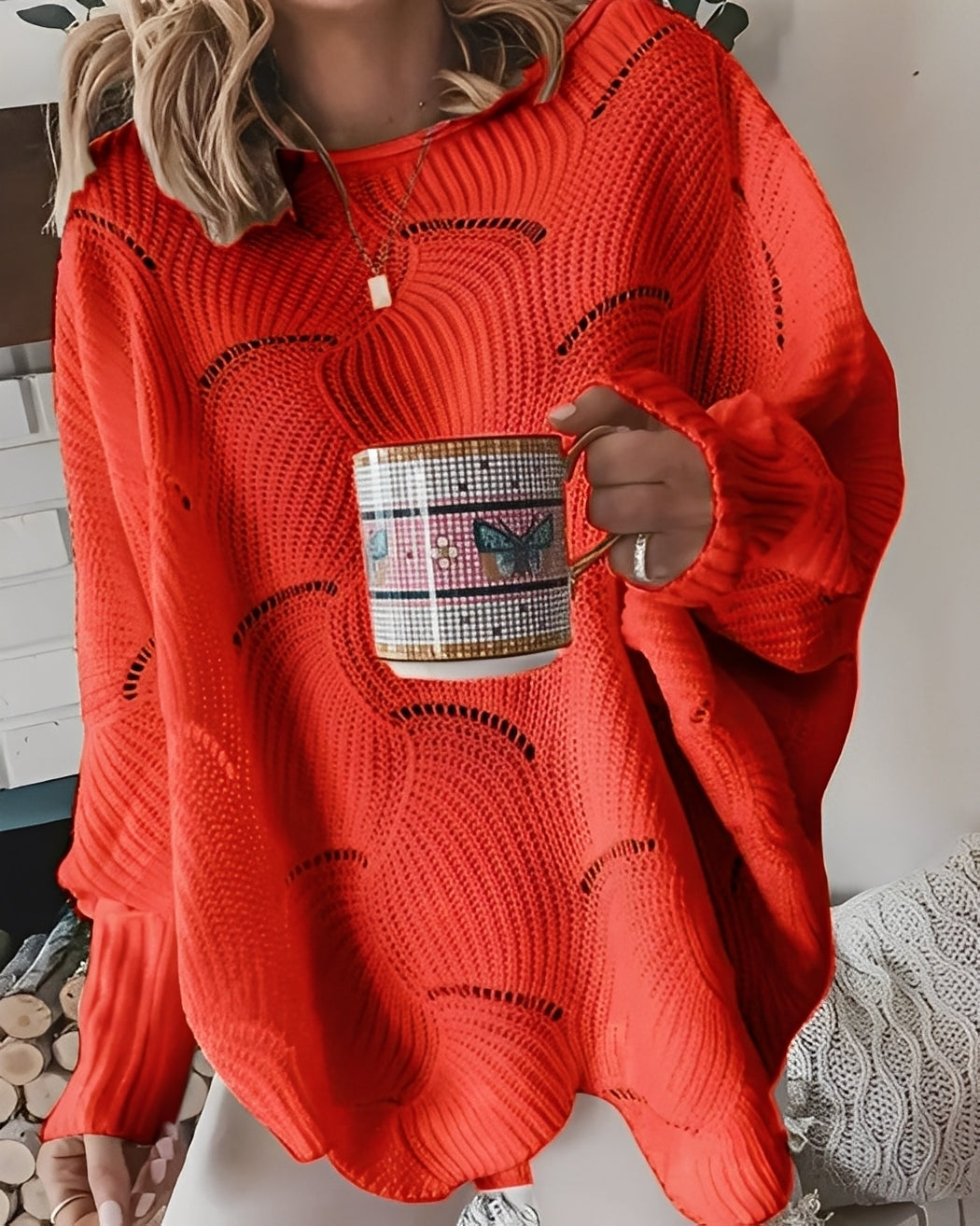 Kassandra - Elegancki damski sweter z dekoltem