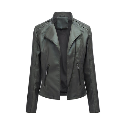 Narelle - Elegant, slim short women's leather jacket