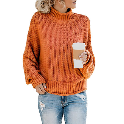 Evalyn - Cozy women's sweater with high collar