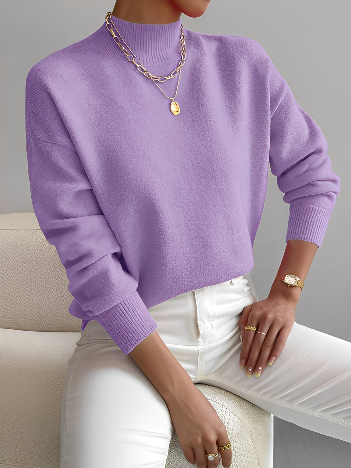 Roxana - Elegancki damski sweter z półgolfem