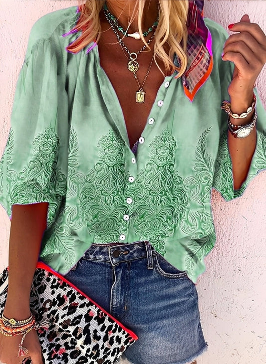 Kristina - Lebendige, locker geschnittene Damenbluse