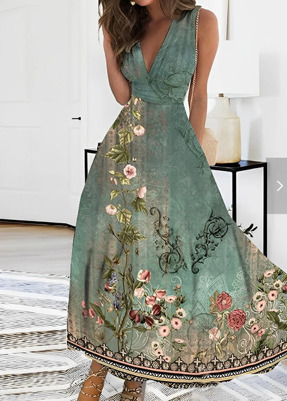 Breanna - Damenkleid mit hoher Taille und Blumenmuster