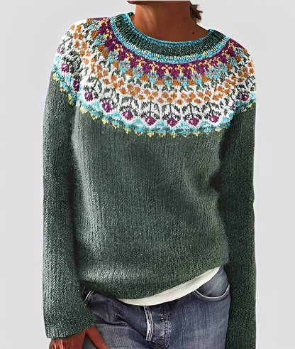 Christal - Elegancki, luźno skrojony damski sweter z wełny