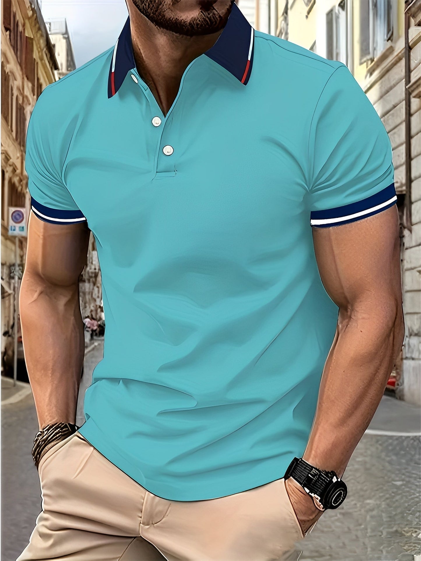 Matthew - Herren-Poloshirt mit Knöpfen, schlicht