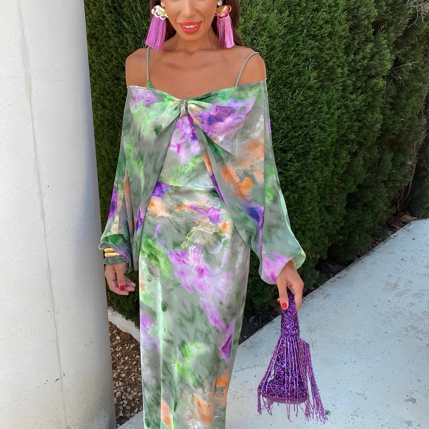 Patricia - Schickes, langes Wickelkleid für Damen