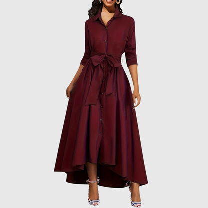 Livienne – Maxikleid Elegant mit Tailliertem Gürtel