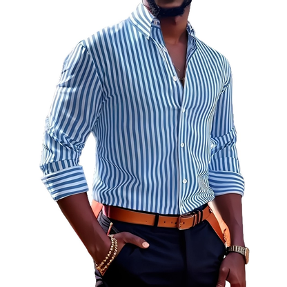 Brycen - Elegancka męska koszula z długim rękawem w paski