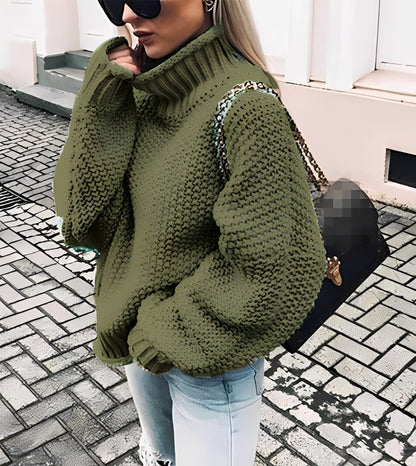 Nicola - Pull à col roulé très épais et confortable pour femme