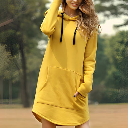 Glenna - Langes, lockeres Damenkapuzenkleid