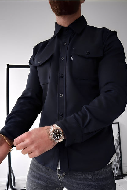 David - Chemise décontractée pour homme avec poches