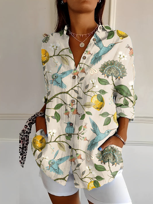 Melissa - Elegante Damenbluse mit Blumenmuster