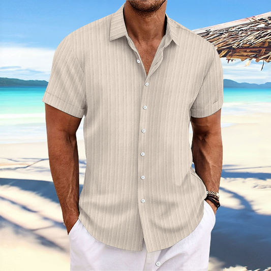 Deryck - Herren Leinen-Sommerhemd mit Streifen