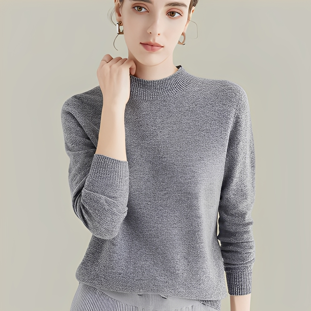 Martine - Slim Fit Wollpullover mit hohem Kragen für Damen