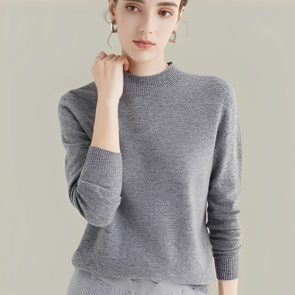 Martine - Slim Fit Wollpullover mit hohem Kragen für Damen