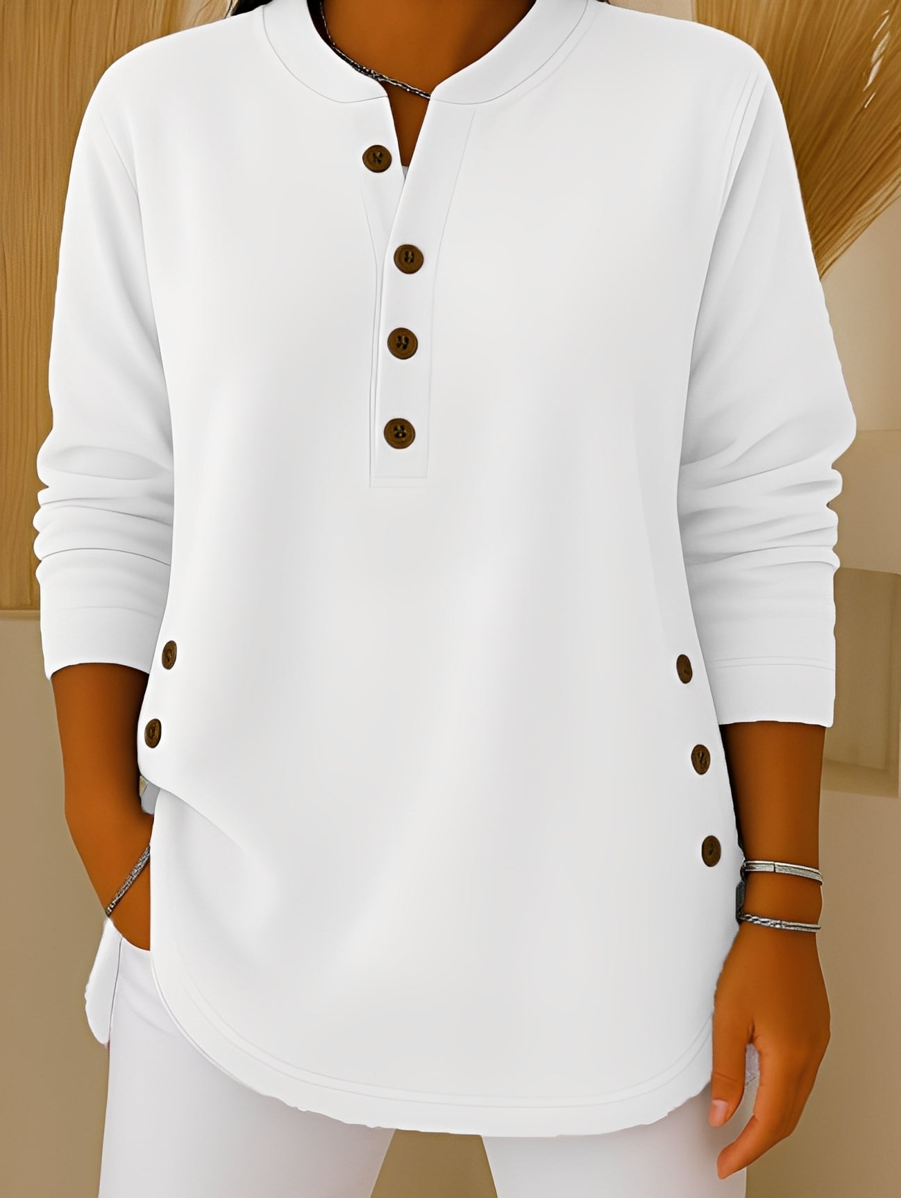 Jocelyn - Komfortabler Damen-Strickpullover mit Knöpfen