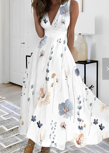 Breanna - Damenkleid mit hoher Taille und Blumenmuster