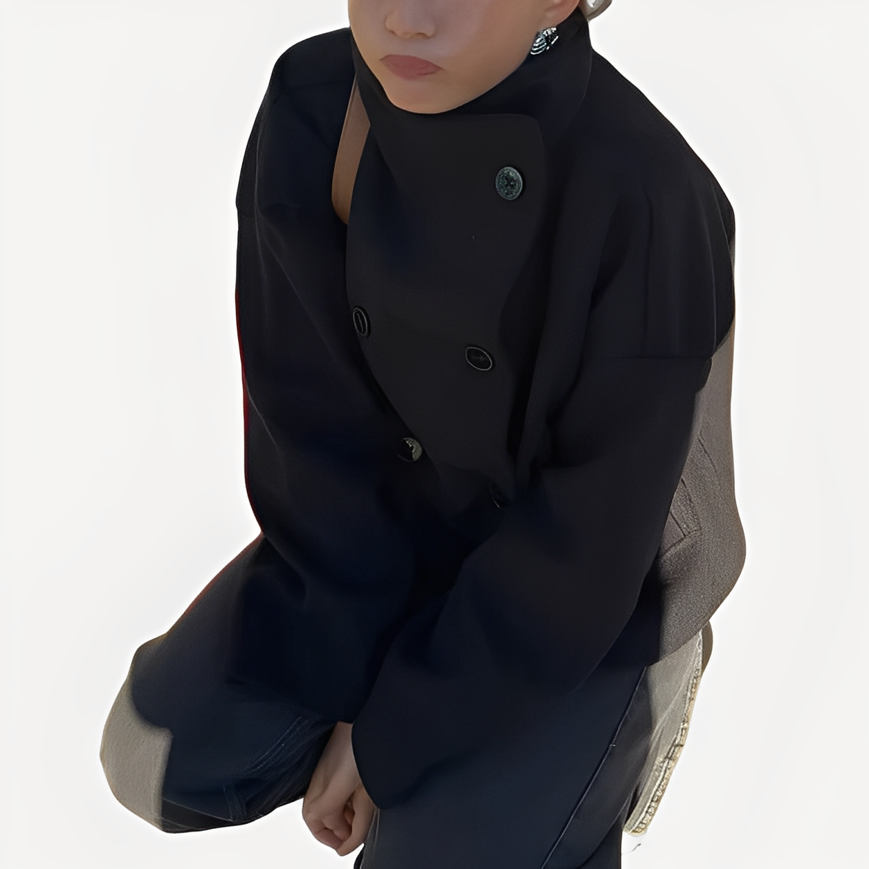 Carolyn - Stylowa, jednorzędowa damska kurtka wełniana