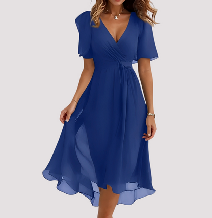 Rebecca - Elegantes Midi-Kleid mit Blumenmuster für Damen