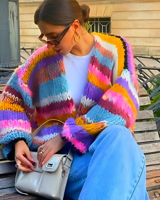 Marlee - Bunter Damenpullover mit Streifen