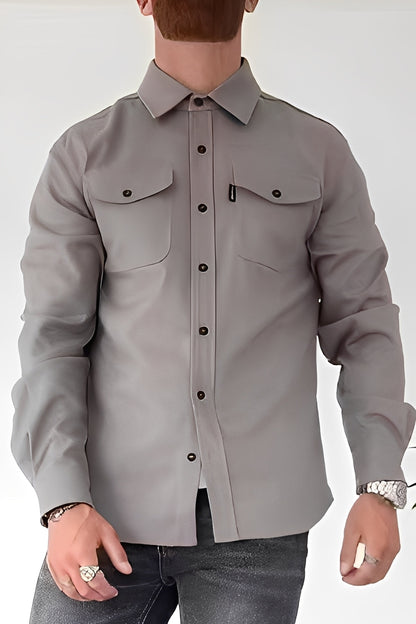 David - Chemise décontractée pour homme avec poches