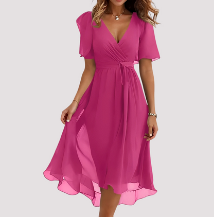 Rebecca - Elegantes Midi-Kleid mit Blumenmuster für Damen