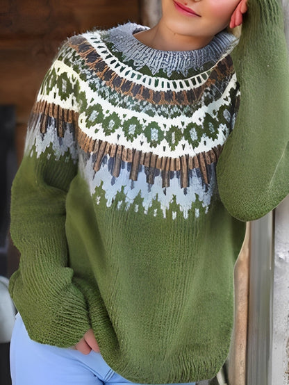 Lorine - Warmer Damenpullover mit elegantem Muster