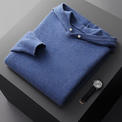 Darius - Stylová, teplá pletená mikina s kapucí pro muže