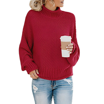 Evalyn - Cozy women's sweater with high collar