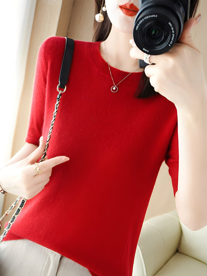 Blandine - Kurzarm-Strickpullover für Damen