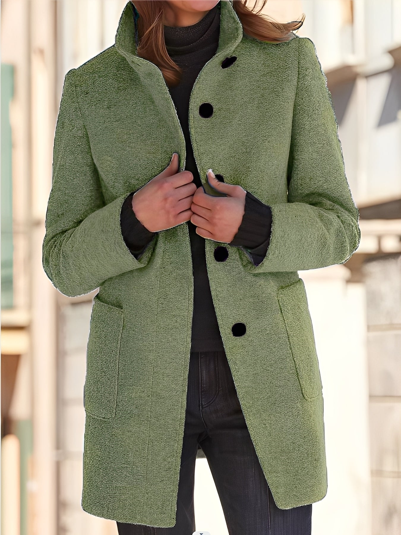 Michele - Windproof Women's Wool Coat