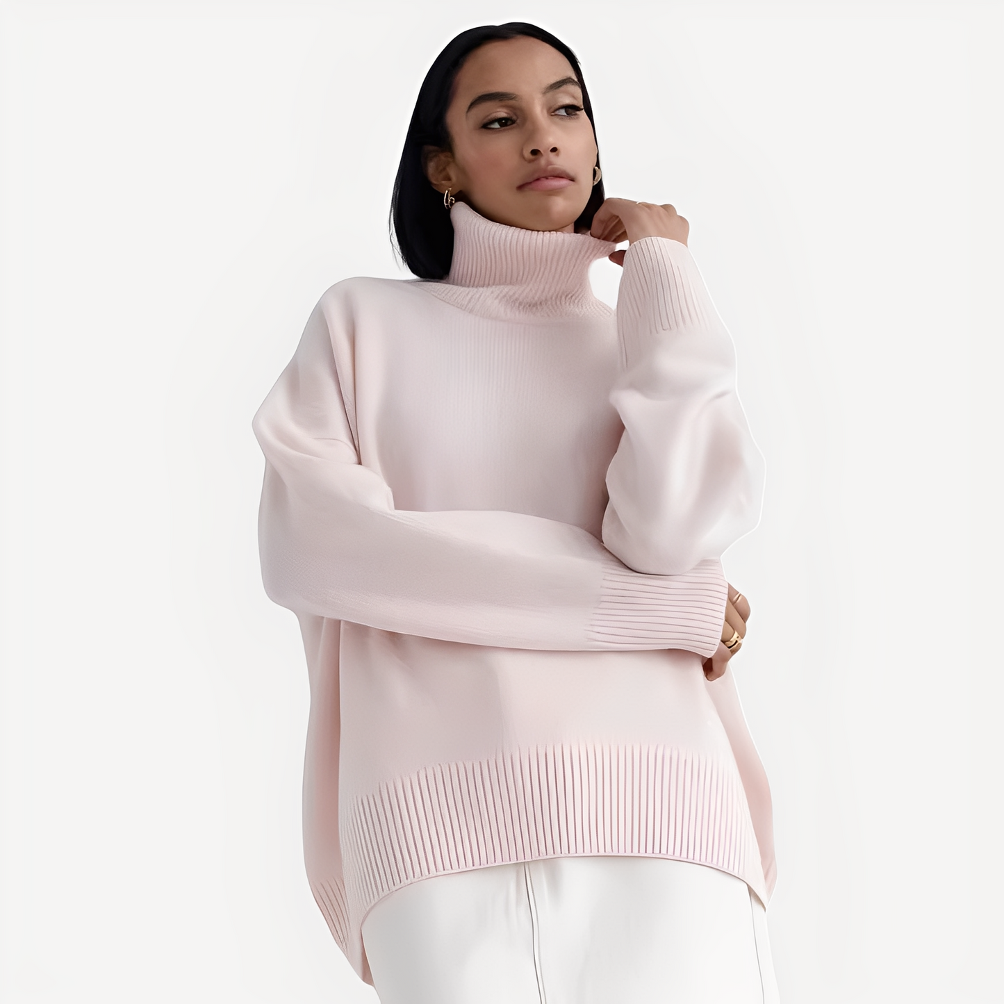 Margery - pull pour femmes à coupe ample et col montant